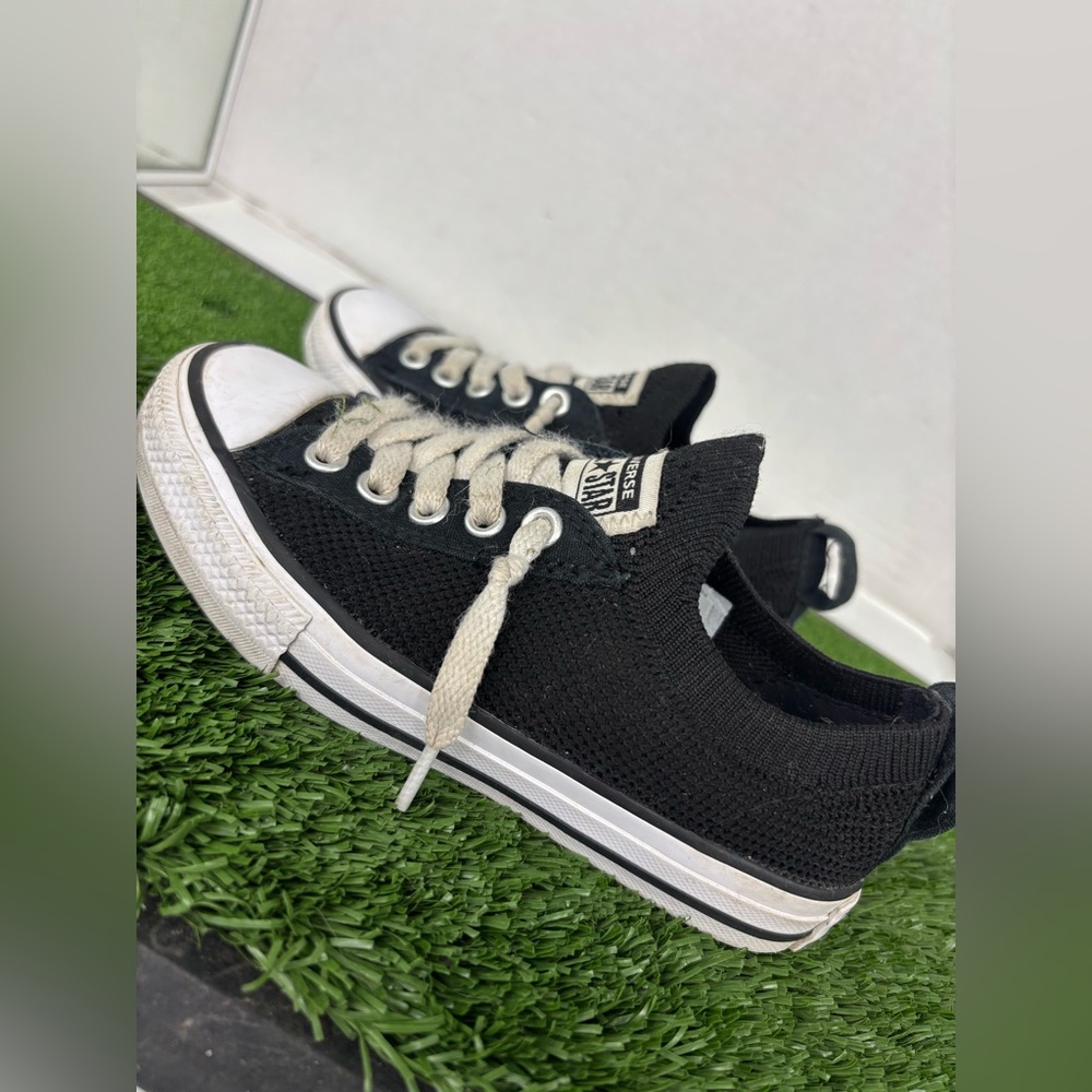 Converse Chuck Taylor All Star Shoreline Knit Slip On Black White Size 12 Youth